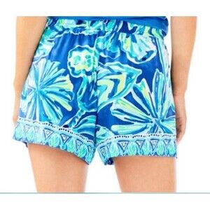 Lilly Pulitzer Blue and Green Floral Shorts